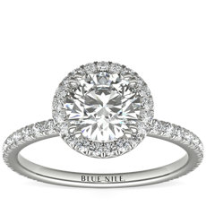 Blue Nile Studio Heiress Halo Diamond Engagement Ring in Platinum